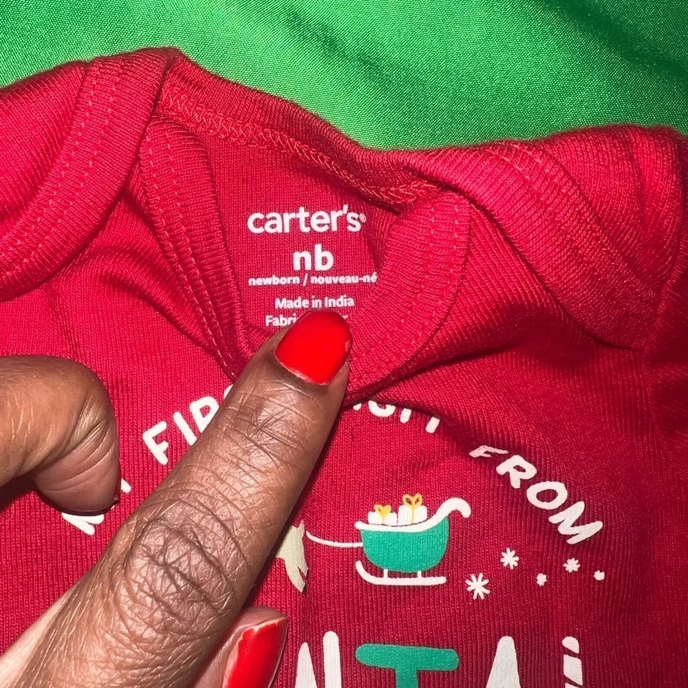 Carter's Festive Red 'My First Visit from Santa' Bodysuit Newborn